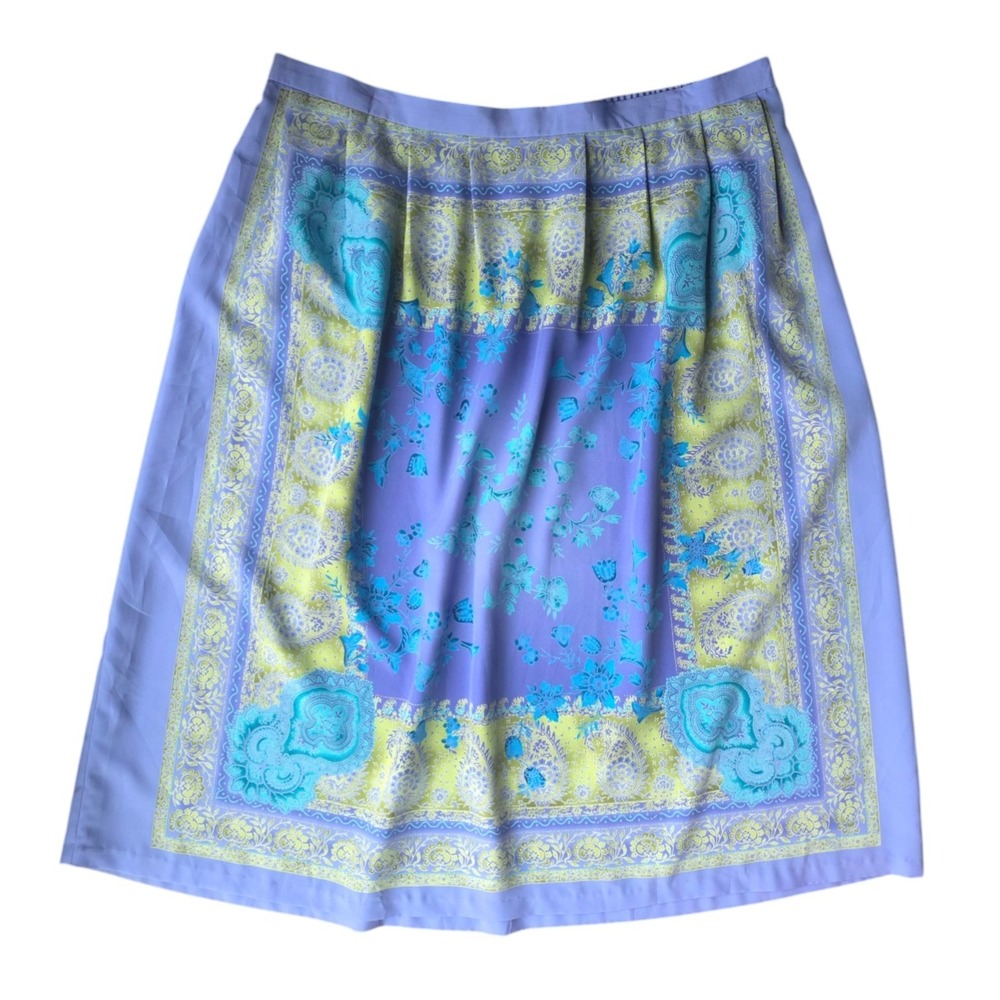 Retro Draper's & Damon's Purple Green Brocade Midi Skirt Plus‎ Size 22W
